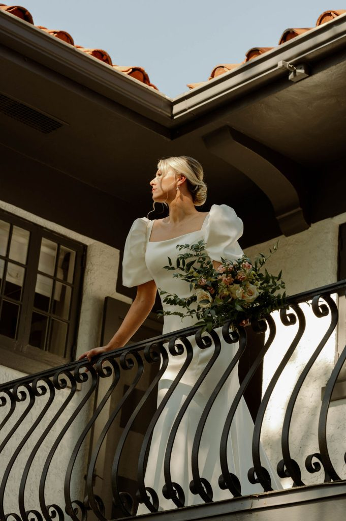 Balcony of Villa Festa wedding venue in DeLand, FL with Tuscan charm